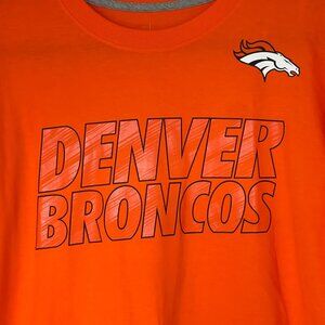 Nike NFL Team Apparel Denver Broncos Men's Large 100% Cotton Orange Tee